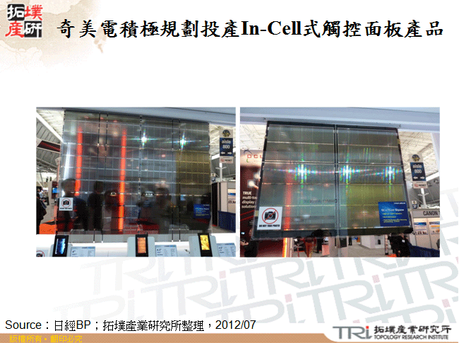 奇美電積極規劃投產In-Cell式觸控面板產品