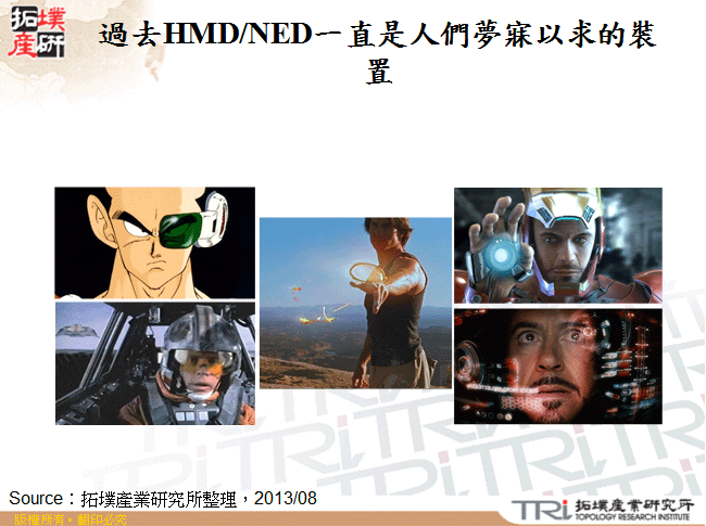 過去HMD/NED一直是人們夢寐以求的裝置