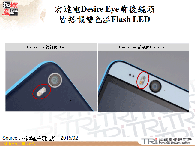 宏達電Desire Eye前後鏡頭皆搭載雙色溫Flash LED